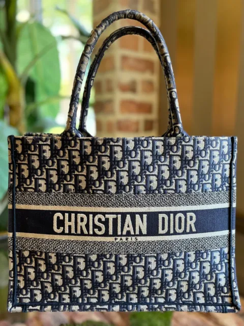 Christian Dior Oblique Embroidery Medium Dior Book Tote