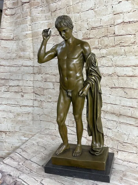 Roman Biblical David Bronze Statue Pietro F De Pietro Tacca 24" Michelangelo Art