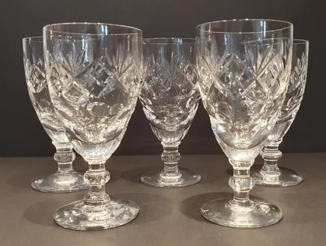 Lovely Set x 5 Doulton / Webb Corbett Georgian Crystal Small Port Glasses 11.5cm