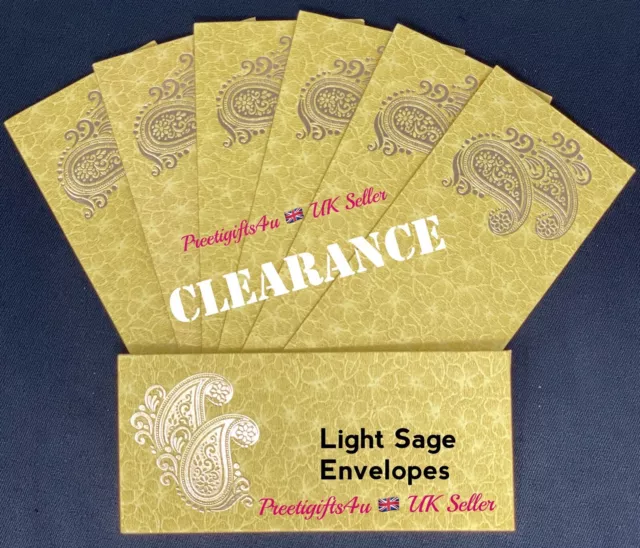 5/10/40 Money Gift Sage Envelope Shagun Salami Wedding Eid Gift Cash Gold Wallet