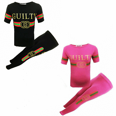New Kids Girls Guilty Tracksuit Childs Leggings And Top Set Age 7-13 Years