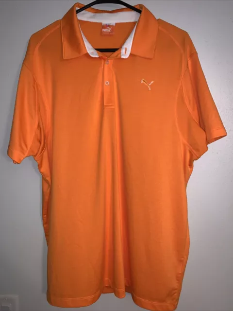 PUMA GOLF SZ L Mens Polo Shirt 1 Blazing Orange $35.99 - PicClick