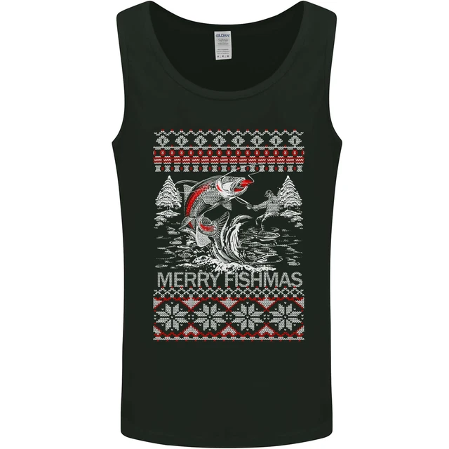 Gilet da uomo Fishing Merry Fishmas divertente pescatore Natale