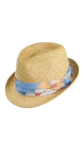 Original Penguin élégant Libby beige paille trilby chapeau d'été taille M