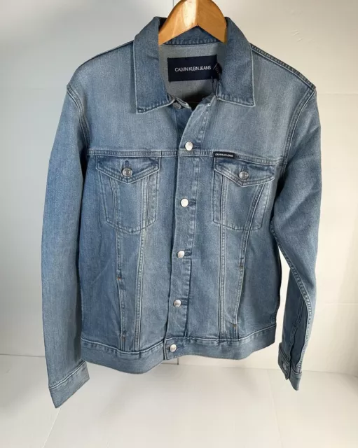 CALVIN KLEIN JEANS Men’s Blue Designer Fashion Comfy Denim Jacket Size Small