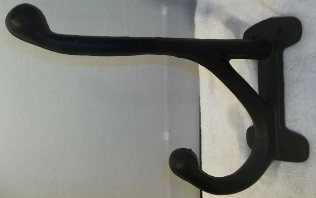 LARGE HEAVY Antique Cast Iron Barn Stable 12" Harness Tack Hook 2