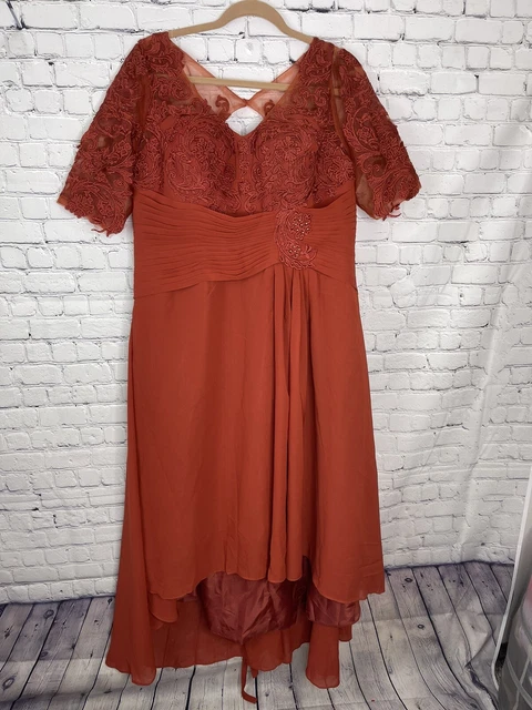 Mother Of The Bride Dress Size 16 W NWT Rust Fall Color