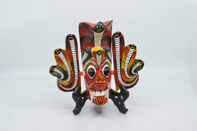 Vintage Sri Lankan wooden , wall mask , 9 x 8 inches