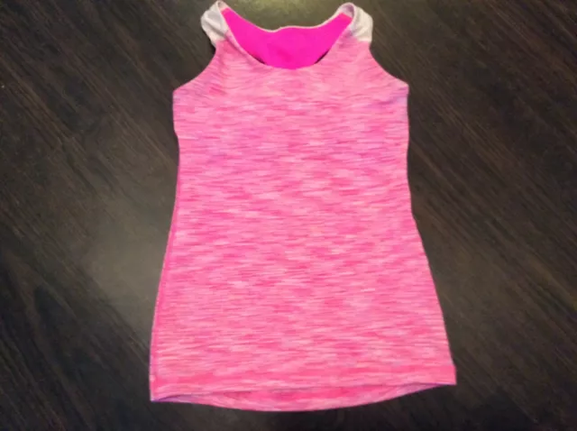 LULULEMON IVIVVA girls twisted tank in pink stripe size 10 wee are from space