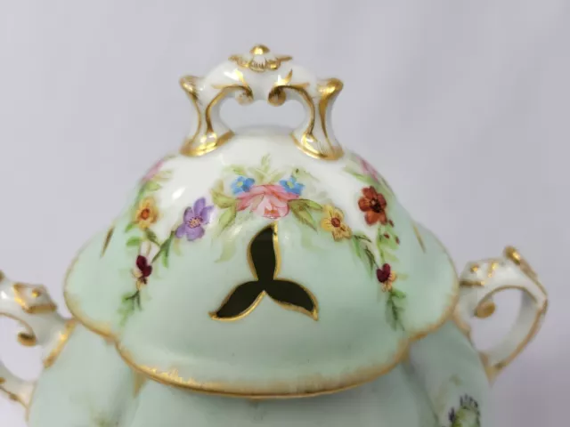 ANTIQUE D&C DELINIERES & CO Limoges France Hand Painted Potpourri C. 1893 2