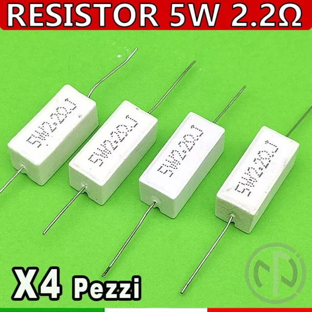 4 pz Resistenza ceramica 5W 2.2 ohm resistenze 2R2