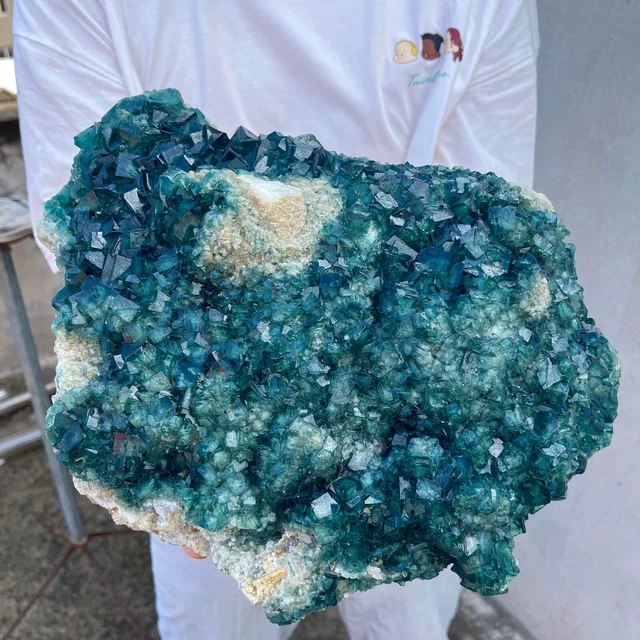 21.9lb  NATURAL Green FLUORITE Quartz Crystal Cluster Mineral Specimen healing