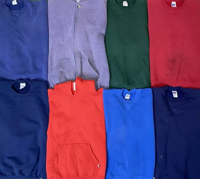 Vintage Blank Russell Hanes Fruit Of The Loom Crewneck Sweatshirt Lot Of 8 90s