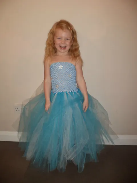 Disney's Frozen Elsa Inspired Tutu Princess Party Fancy Dress Costume