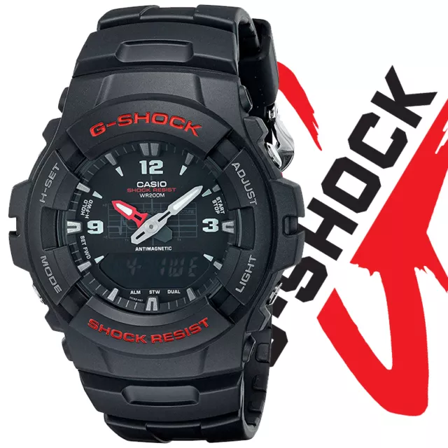 CASIO MEN S G100 1BV G Shock Digital Black Resin Watch 89.99