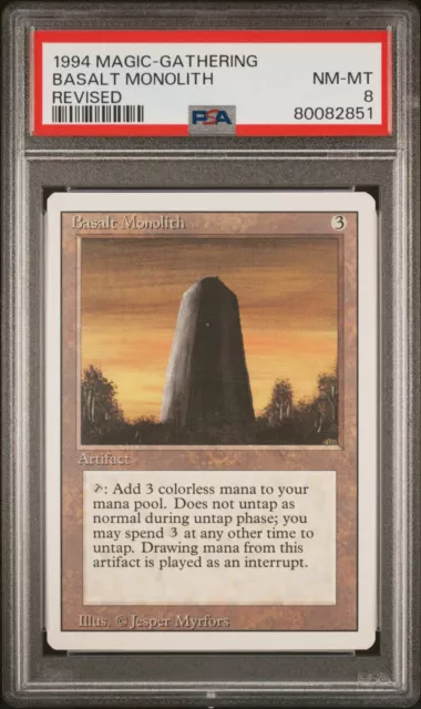 Basalt Monolith/Revised (3rd) Edition! PSA 8 NM-MINT Pop 3 ✨Vintage MTG 1994✨