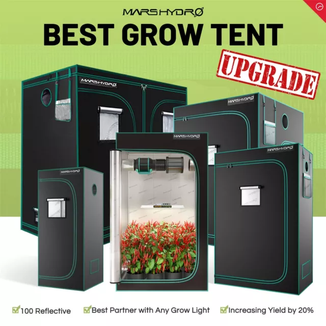 Mars Hydro Indoor Grow Tent Hydroponic Plant Growing Tent With Floor Tray 1680D