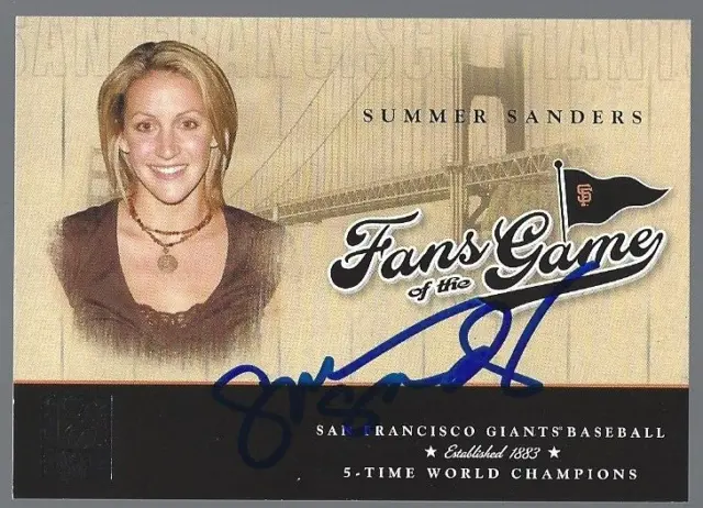 Summer Sanders 2004 Donruss Elite Fans of the Game #203FG-3 IP auto signed card
