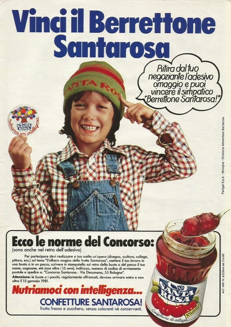 U0563 Jams Santarosa, Vinci Cap, Advertising Vintage 1980, 20 X 28 CM