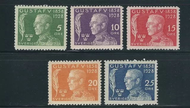 SWEDEN 1928 GUSTAF V (Scott B32-36) F/VF MH read desc