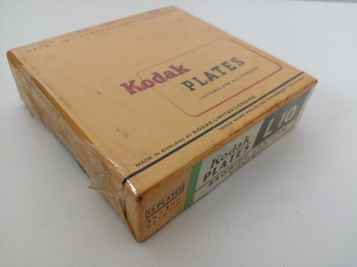 Vintage KODAK L10 bromure de lanterne Plaques X 2 set 5 x 5 cm & 8.2 x 8.2 cm 