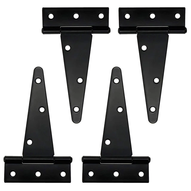 4pcs T-Strap Shed Hinge Heavy Duty Door Barn Gates Hinges 6in Wrought Hardware