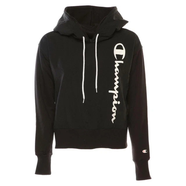 CHAMPION DONNA FELPA con Cappuccio 114997 KK001 Nbk Nero EUR 57 76