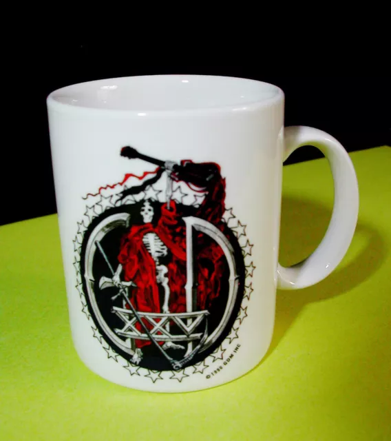 Grateful Dead Coffee Tea Mug Vintage 1990 Rick Griffin Guitar Skeleton XXV GDM