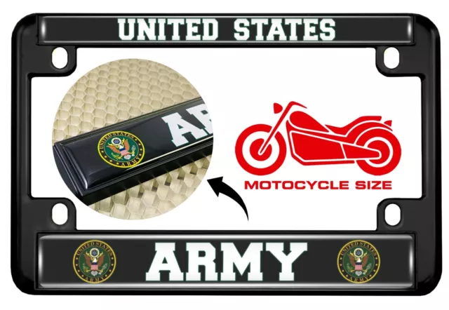 Motorcycle Metal License Plate Frame - United States ARMY