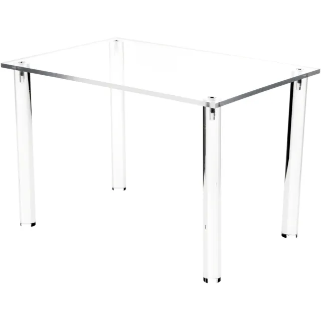 Plymor Clear Acrylic Rectangular 4-Leg Display Riser, 8" H x 12"W x 8"D (2 Pack)