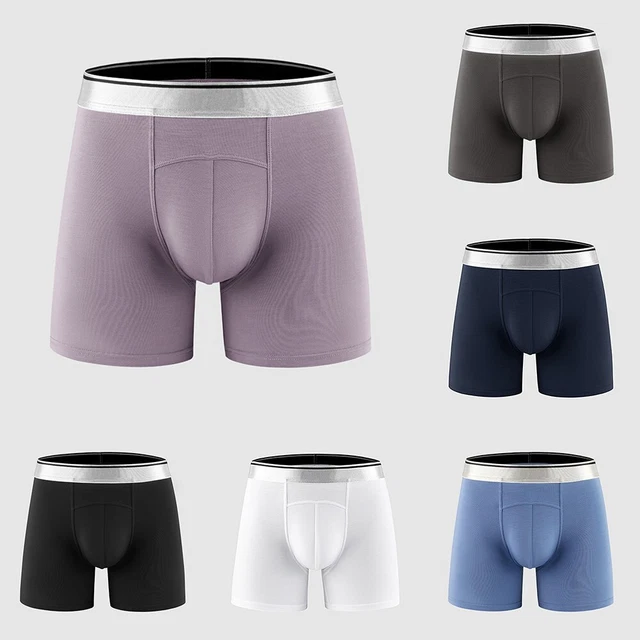 Acheter Caleçon boxeur pour hommes, sous-vêtement avec lettres imprimées, nez d'éléphant, slip taille moyenne, culotte respirante à haute élasticité