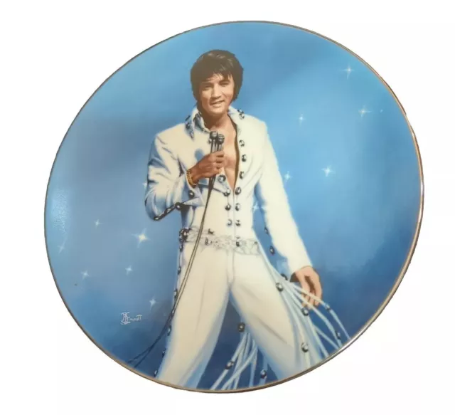 ELVIS PRESLEY KING OF LAS VEGAS COLLECTOR'S PLATE 1991 Artwork Bruce Emmett FS