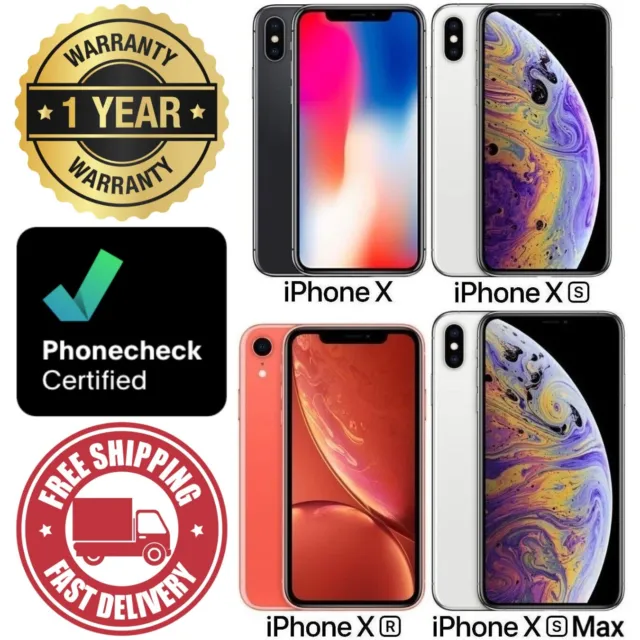 Apple iPhone X XR XS XS Max 64GB 128GB 256GB - Unlocked Verizon AT&T T-Mobile