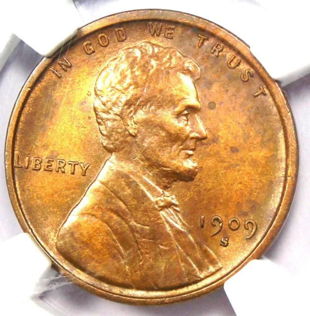 1909-S VDB Lincoln Wheat Cent 1C Penny - NGC Uncirculated Details (UNC MS)