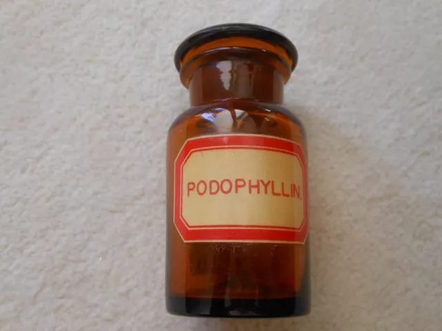 Altes Apothekergefäss Podophyllin 8cm