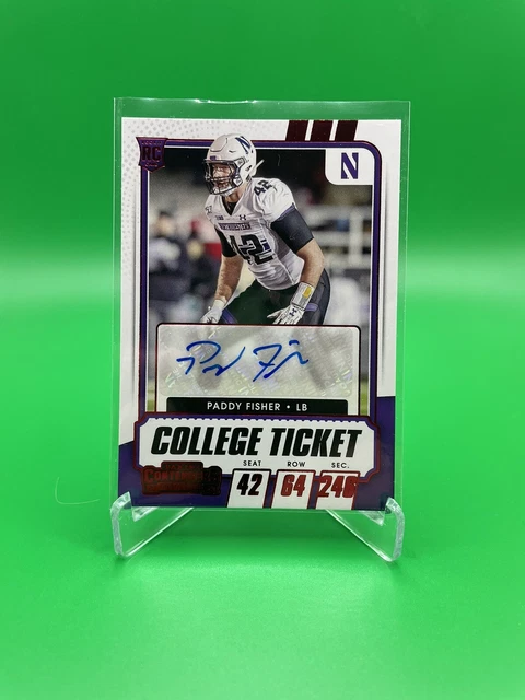 2021 Contenders Draft Picks Paddy Fisher College Ticket Auto RC #178