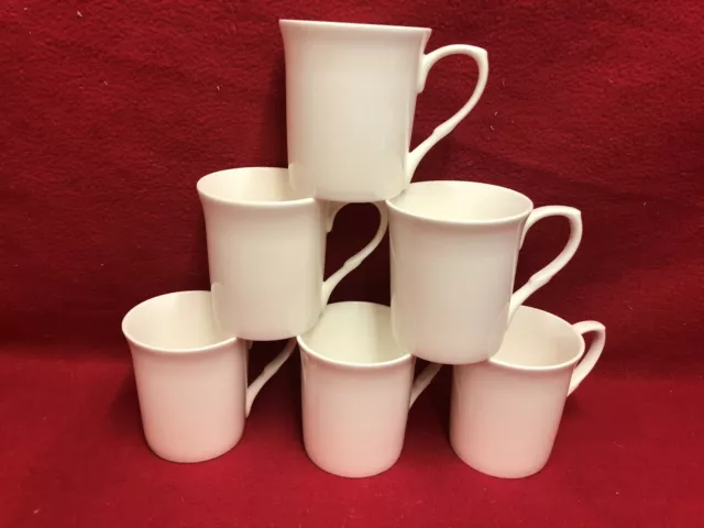 Mugs White bone China (Devon) Set 6