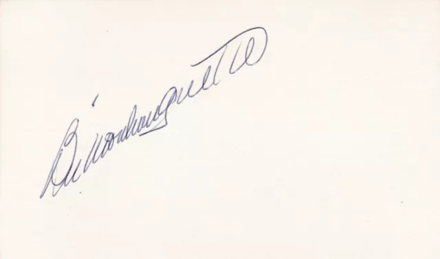 Bill Monbouquette - Signed 3x5 - Deceased 2015 - Debut Date 1958 - Red Sox