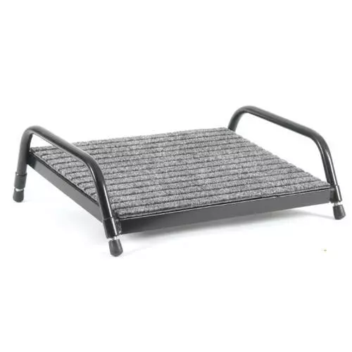 Fluteline Footrest - Black Frame With Grey Carpet - Board Size 450mm x 260mm -