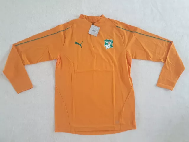 Elfenbeinküste Trainingsshirt 1/4 Zip Top Puma Größe S M XL -NEU- Côte d'Ivoire