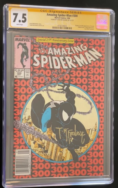 Amazing Spider-Man 300 Newsstand 7.5 CGC SS Signed Todd McFarlane 1st app Venom