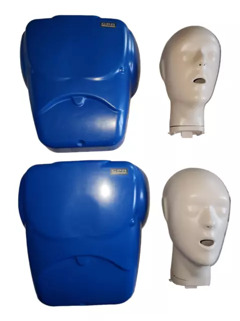 CPR Prompt Pair of TRAINING Manikins Dummy w/Child & Adult Lungs LOT OF 2 W/ BAG