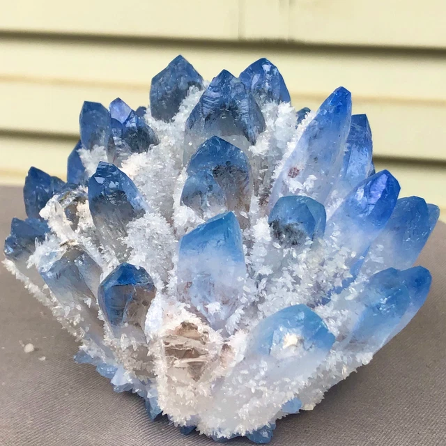553g  New Find blue Phantom Quartz Crystal Cluster Mineral Specimen Healing 3