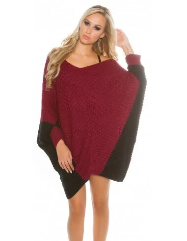 Maglione mantella poncho donna maglia manica a pipistrello largo mini abito sexy