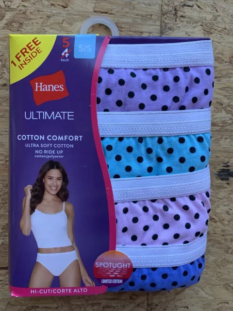 Hanes 6-Pack Hi-Cut Panties Cotton Womens Underwear Ultimate