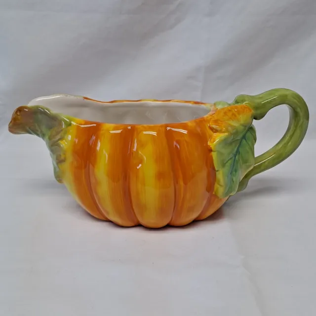 Essential Home PUMPKIN PATCH GRAVY BOAT Ceramic Serving Bowl Dish Fall Autumn
