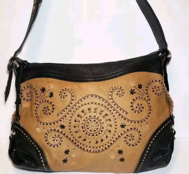 Brighton Montana Montreal Lg Whipstiched Shoulderbag Handbag Boho Hobo Expoc$380