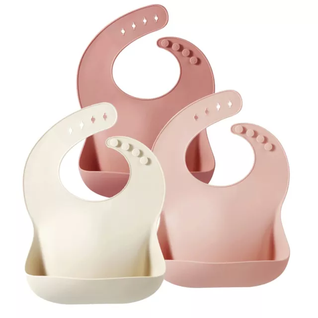 PandaEar Silicone Bibs for Babies Toddlers Girls| Adjustable Waterproof BPA F...