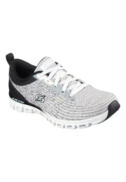 Skechers GLIDE-STEP HEAD START Damen Sneakers 104325 WBK Grau