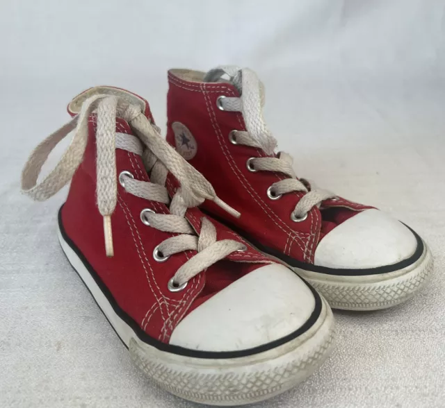 Converse Kids/Infant Chuck Taylor All Star Canvas High Top Sneaker, RED size 9